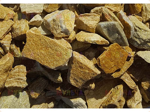 Kamenclub.ru: Щебень крошка желтый (ЗЛАТОЛИТ) фр. 5-10 мм.  купить в Перми мрамор золотистый, бежевый, желтый каменная ландшафтная декоративная крошка здатолита 8500 руб/т   фото КАМЕНЬ КЛУБ