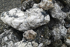 Kamenclub.ru: Черный гранит - кварцит фр. 500-1000 мм.  купить в Перми гранит кварцит черный серый белый скальный колотый валун 9750 руб/т   фото КАМЕНЬ КЛУБ