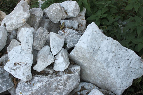 Kamenclub.ru: Мраморизированный известняк фр. 100-500 мм.  купить в Перми известняк серый белый темно-серый сероватый валун природного образования окатанный 10500 руб/т   фото КАМЕНЬ КЛУБ