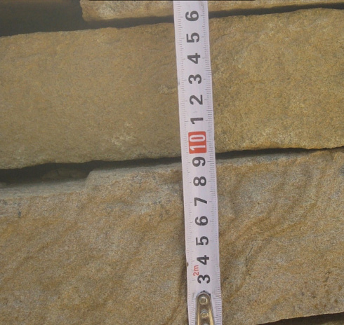 Kamenclub.ru: Песчаник пластушка желтый с рисунком (7-15 см)  купить в Перми плитняк - пластушка - бут желтый песчаник 10200 руб/м3   фото КАМЕНЬ КЛУБ