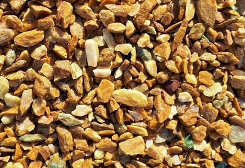 Kamenclub.ru: Щебень крошка желтый (ЗЛАТОЛИТ) фр. 10-20 мм.  купить в Перми златолит бежевый, золотистый, желтый каменная декоративная крошка щебня златолита 10800 руб/т   фото КАМЕНЬ КЛУБ