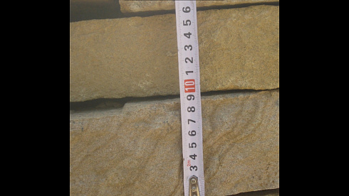 Kamenclub.ru: Песчаник пластушка желтый с рисунком (4-6 см)  купить в Перми плитняк пластушка желтый с рисунком песчаник 9 000 руб/м3   фото КАМЕНЬ КЛУБ